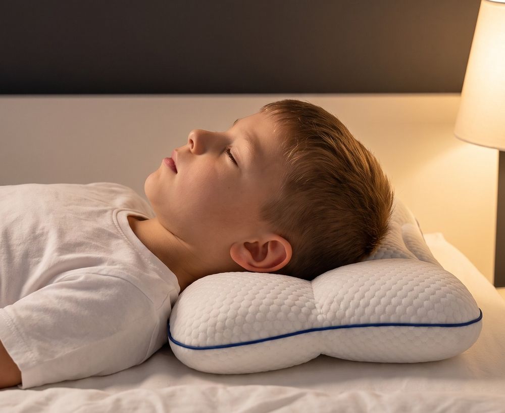 Bambino sul cuscino Dreamly: testa e collo sostenuti